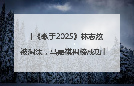 《歌手2025》林志炫被淘汰，马嘉祺揭榜成功