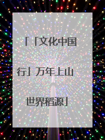「文化中国行」万年上山 世界稻源