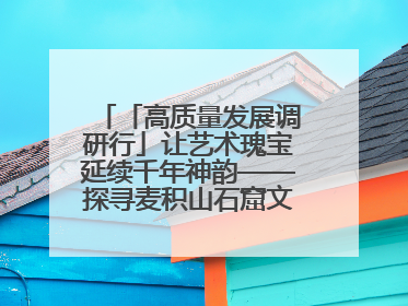 「高质量发展调研行」让艺术瑰宝延续千年神韵——探寻麦积山石窟文化遗产高质量传承保护的奥秘