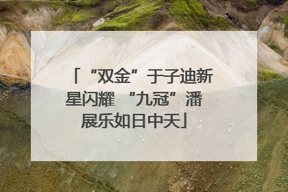 “双金”于子迪新星闪耀 “九冠”潘展乐如日中天