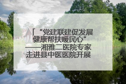 “党建联建促发展 健康帮扶暖民心”——湘雅二医院专家走进县中医医院开展健康帮扶活动