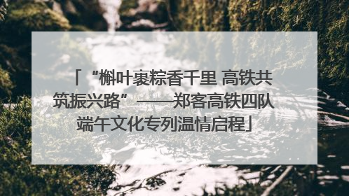 “槲叶裹粽香千里 高铁共筑振兴路”——郑客高铁四队端午文化专列温情启程