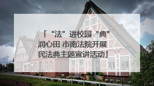 “法”进校园“典”润心田 市南法院开展民法典主题宣讲活动