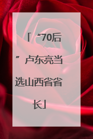 “70后”卢东亮当选山西省省长