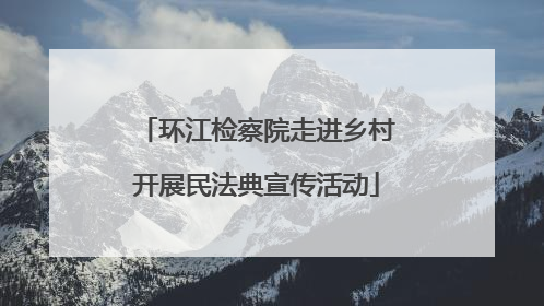 环江检察院走进乡村开展民法典宣传活动