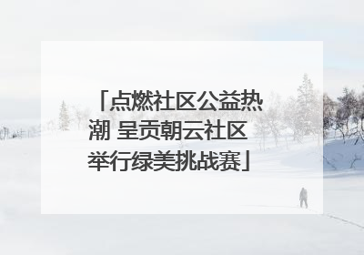 点燃社区公益热潮 呈贡朝云社区举行绿美挑战赛