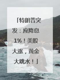 特朗普突发：应降息1%！美股大涨，黄金大跳水！