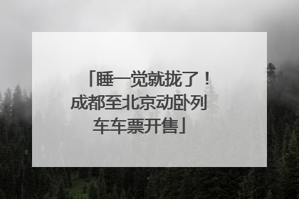 睡一觉就拢了！成都至北京动卧列车车票开售