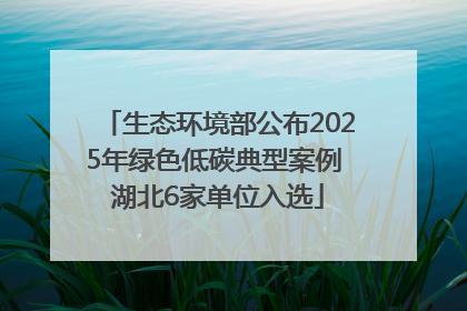 生态环境部公布2025年绿色低碳典型案例 湖北6家单位入选