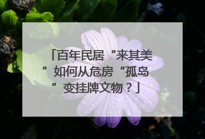 百年民居“来其美”如何从危房“孤岛”变挂牌文物？