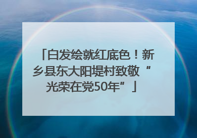 白发绘就红底色！新乡县东大阳堤村致敬“光荣在党50年”