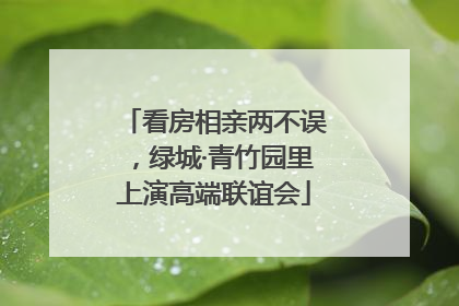 看房相亲两不误，绿城·青竹园里上演高端联谊会