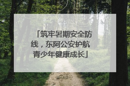 筑牢暑期安全防线，东阿公安护航青少年健康成长