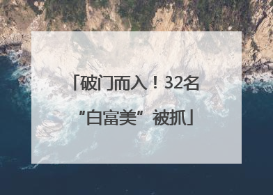 破门而入！32名“白富美”被抓