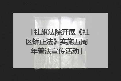 社旗法院开展《社区矫正法》实施五周年普法宣传活动