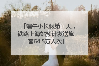 端午小长假第一天，铁路上海站预计发送旅客64.5万人次