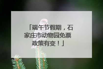 端午节假期，石家庄市动物园免票政策有变！