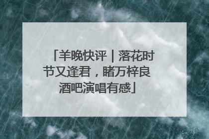 羊晚快评｜落花时节又逢君，睹万梓良酒吧演唱有感