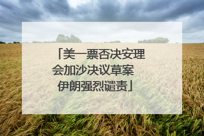 美一票否决安理会加沙决议草案 伊朗强烈谴责