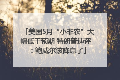 美国5月“小非农”大幅低于预期 特朗普速评：鲍威尔该降息了