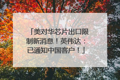 美对华芯片出口限制新消息！英伟达：已通知中国客户！