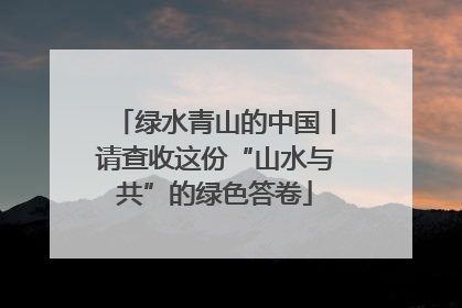 绿水青山的中国丨请查收这份“山水与共”的绿色答卷