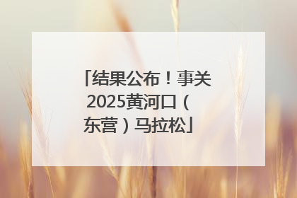 结果公布！事关2025黄河口（东营）马拉松