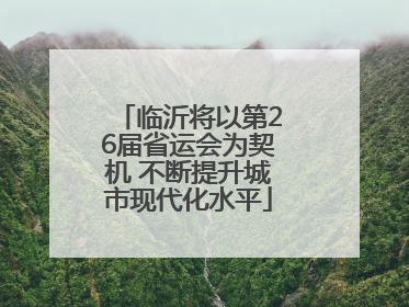 临沂将以第26届省运会为契机 不断提升城市现代化水平