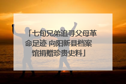 七旬兄弟追寻父母革命足迹 向阳新县档案馆捐赠珍贵史料