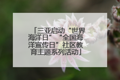 三亚启动“世界海洋日”“全国海洋宣传日”社区教育主题系列活动