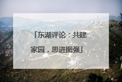 东湖评论：共建家园，思进图强