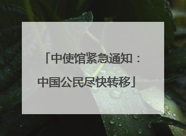 中使馆紧急通知：中国公民尽快转移