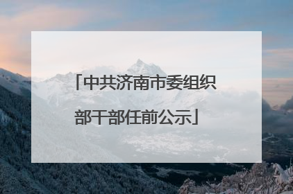 中共济南市委组织部干部任前公示