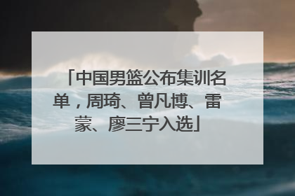 中国男篮公布集训名单，周琦、曾凡博、雷蒙、廖三宁入选
