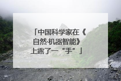 中国科学家在《自然·机器智能》上露了一“手”