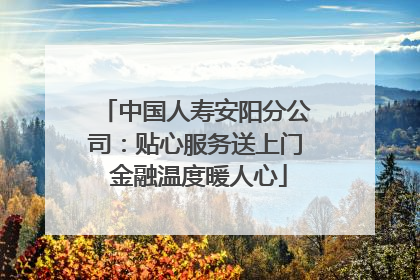 中国人寿安阳分公司：贴心服务送上门 金融温度暖人心