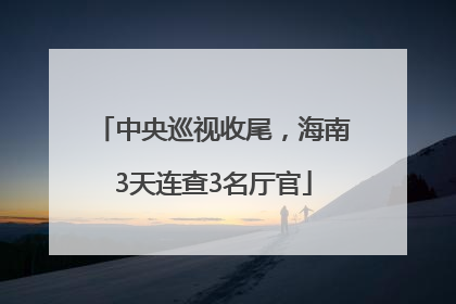 中央巡视收尾，海南3天连查3名厅官