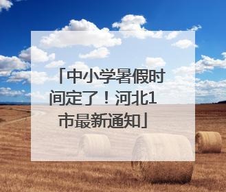 中小学暑假时间定了！河北1市最新通知