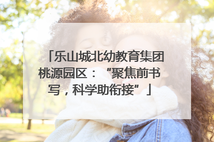乐山城北幼教育集团桃源园区：“聚焦前书写，科学助衔接”