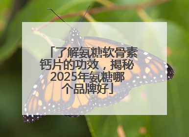 了解氨糖软骨素钙片的功效，揭秘2025年氨糖哪个品牌好