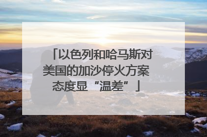 以色列和哈马斯对美国的加沙停火方案态度显“温差”