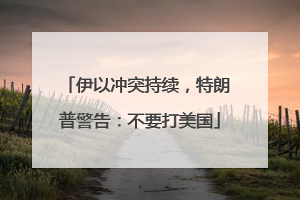 伊以冲突持续，特朗普警告：不要打美国
