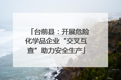 台前县：开展危险化学品企业“交叉互查”助力安全生产