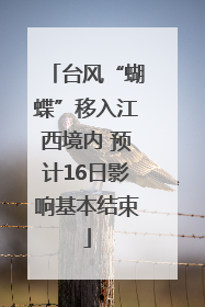 台风“蝴蝶”移入江西境内 预计16日影响基本结束