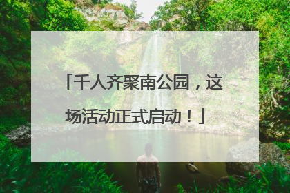 千人齐聚南公园，这场活动正式启动！
