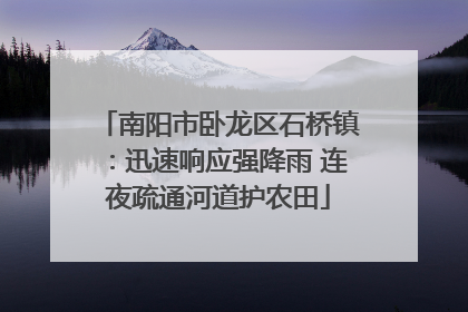 南阳市卧龙区石桥镇：迅速响应强降雨 连夜疏通河道护农田