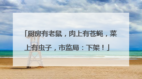 厨房有老鼠，肉上有苍蝇，菜上有虫子，市监局：下架！