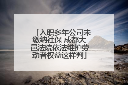 入职多年公司未缴纳社保 成都大邑法院依法维护劳动者权益这样判