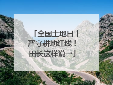 全国土地日丨严守耕地红线！田长这样说→