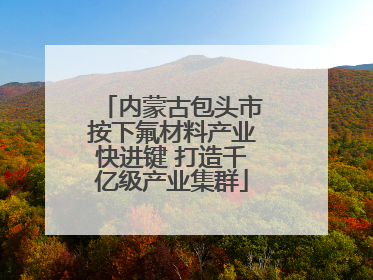 内蒙古包头市按下氟材料产业快进键 打造千亿级产业集群